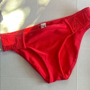 Luli Fama swim bikini bottom crochet side Red XS